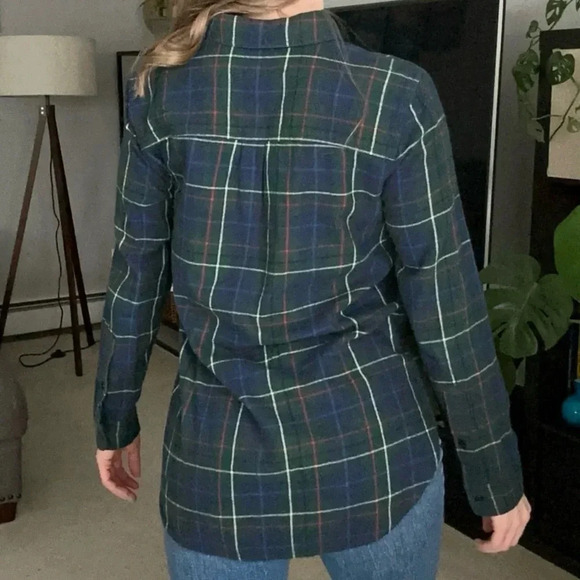 Madewell Plaid Flannel Long Sleeve Button Down Shirt Small - Picture 5 of 7